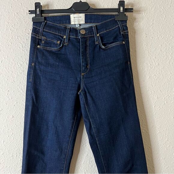 Anthropologie McGuire Flare Dark Wash Raw Hem Jeans Size 24 - Picture 3 of 7